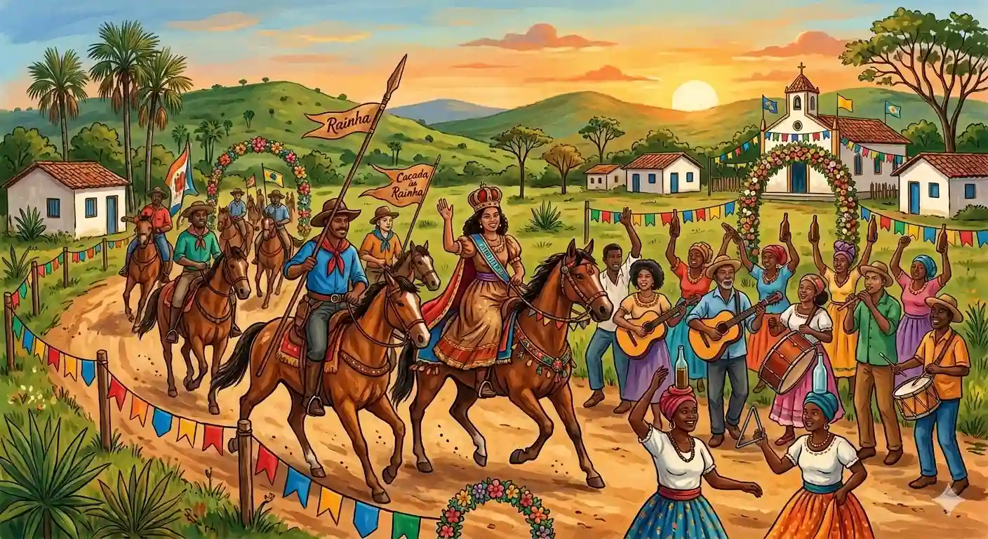 Ilusração da Festa da Caçada a Rainha